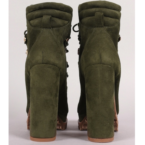 Last Size 8 🖤Suede D-Ring Lace Up Platform Bt - Picture 4 of 8